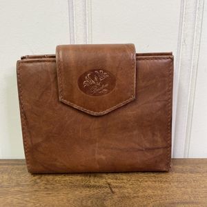Vintage Buxton Women's Top Grain Cowhide Trifold‎ Coin Purse Wallet Brown